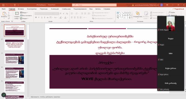 Online Meeting Held with Women’s Groups from Khoni and Senaki